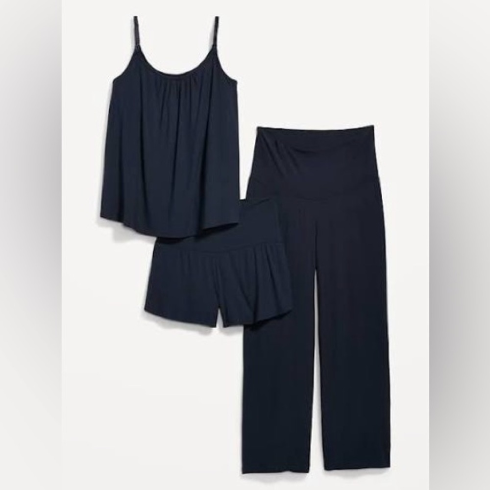 Maternity Sunday Sleep Rib-Knit 2 Piece Lounge Set (pants and tank only) SM